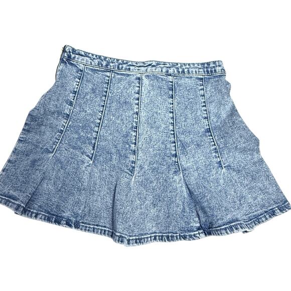 Vintage 90s No Boundries Acid Washed Denim Gored Mini Skirt‎ Sz 13 Med/Large - Picture 9 of 10